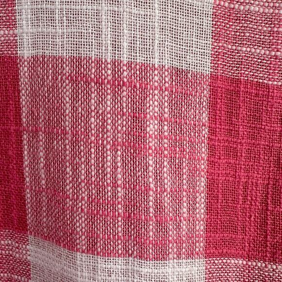 Cloth & Stone Linen Blend Picnic Gingham Plaid Shirt Button Back Pink White S - Picture 9 of 11